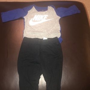 Baby boy long sleeve shirt and black pants